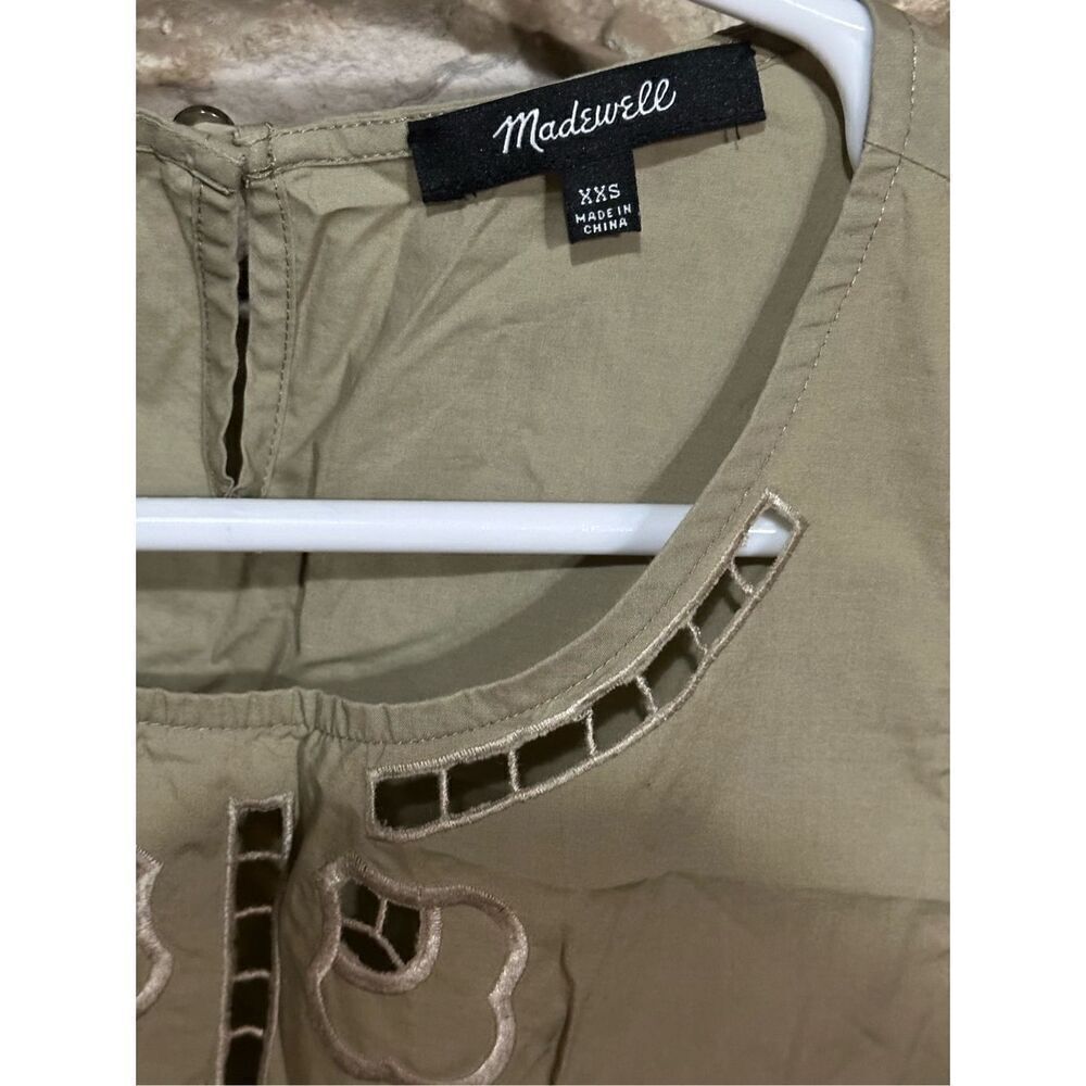 Women’s Madewell Embroidered Cutout Peplum Tank Top Tan Size XXS - Picture 4 of 5